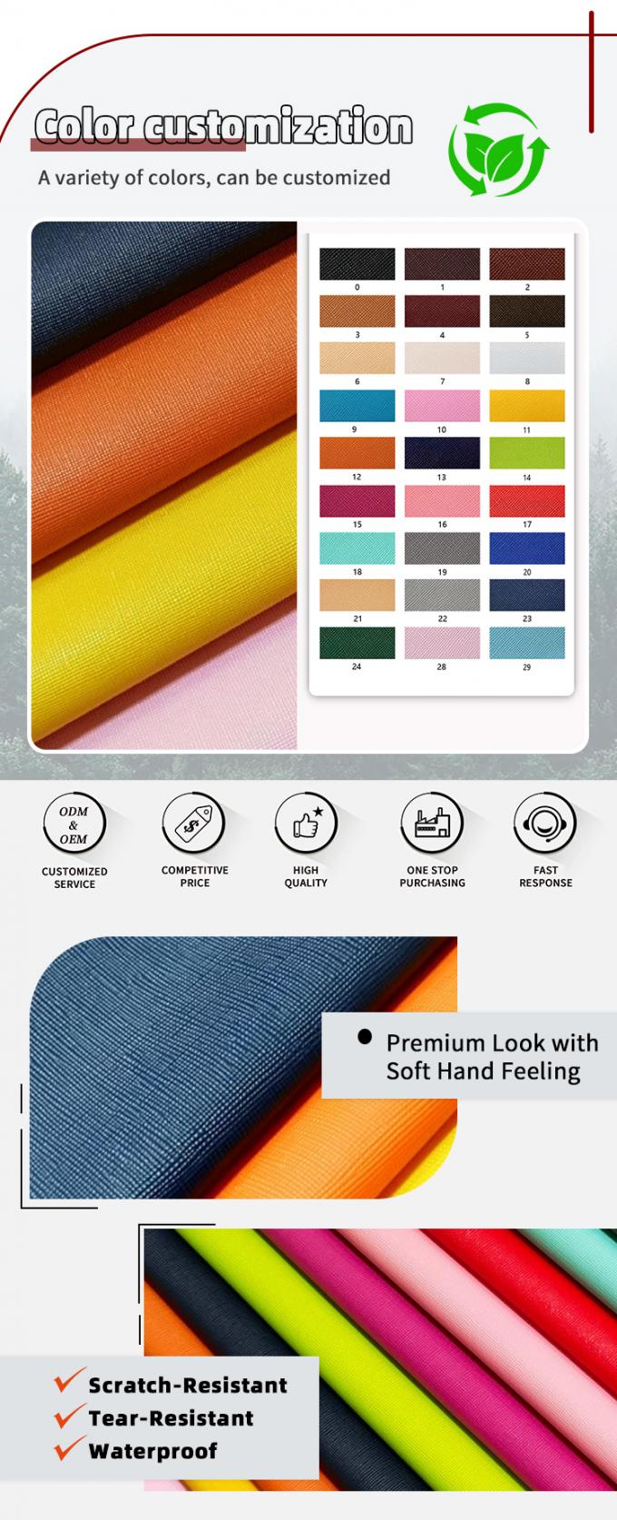 PVC Cross Grain Artificial Synthetic Leather for Wallet Packaging Case Shoes Notebook Leather Fabric 4