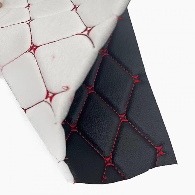 Custom PVC Embroidery Quilted Synthetic Leather 6.0mm Polyurethane Foam for Car Seat Cover Sofa Faux Leather Fabric 8