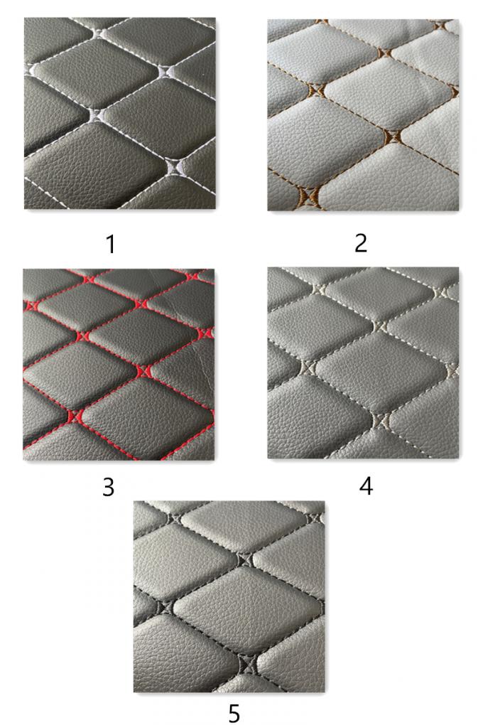 Custom PVC Embroidery Quilted Synthetic Leather 6.0mm Polyurethane Foam for Car Seat Cover Sofa Faux Leather Fabric 14