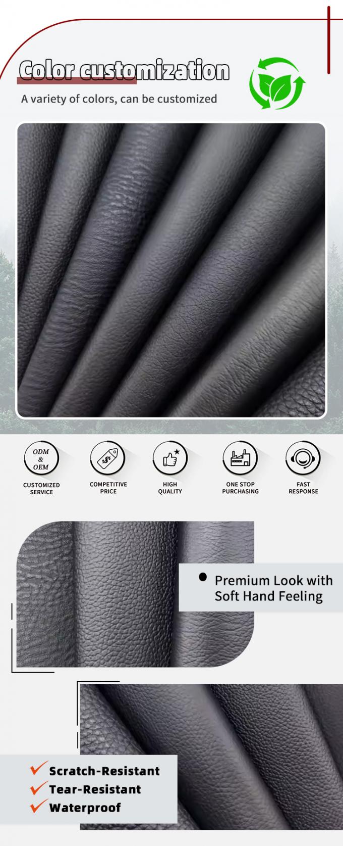 Hot-sale Pvc Various Lychee Grain Patterns Artificial Synthetic Leather Cheap Price Chair Sofa Shoes Car Foot Mat Faux Leather 4
