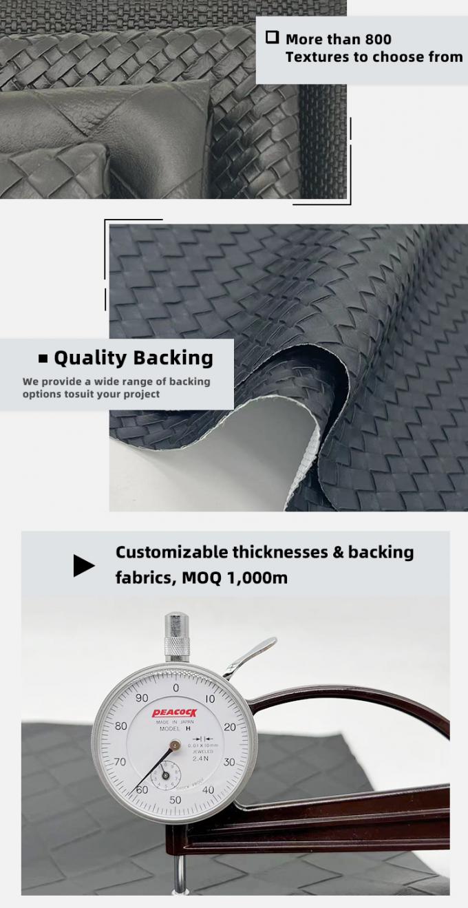 PVC Woven Pattern Synthetic Leather Embossed Faux Leather Materials for Shoes Bags Furniture Crafts Sofas Outdoor 5
