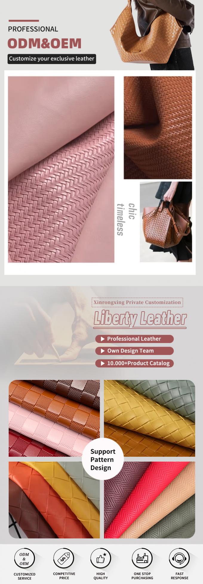 PVC Embossed Woven Pattern Synthetic Artificial Leather for Sofa Bag Chair Car Seat Wallet Decorate Belt Faux Leather Fabric 4