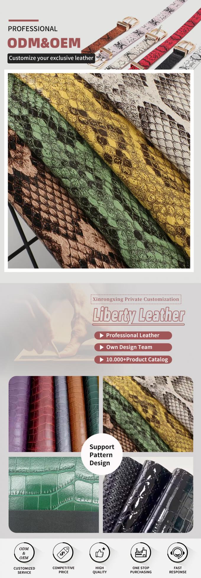 PU Snakeskin Grain Pattern Heat Transfer Film Printing Synthetic Leather Handbag Shoes Wallet Decorate Belt Faux Leather Fabric 4