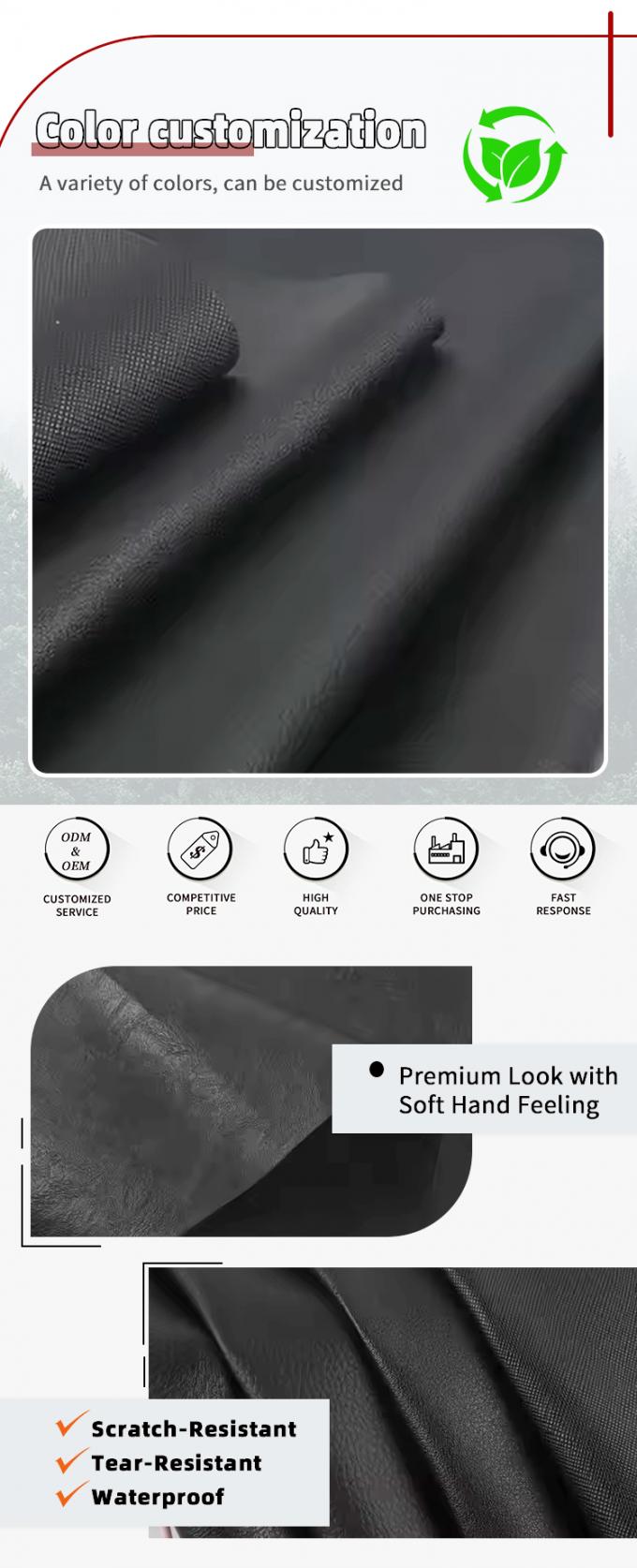 Wholesale Double Brushed Backing Pvc Various Embossed Patterns Artificial Synthetic Leather for Bags Sofa Faux Leather Materials 4