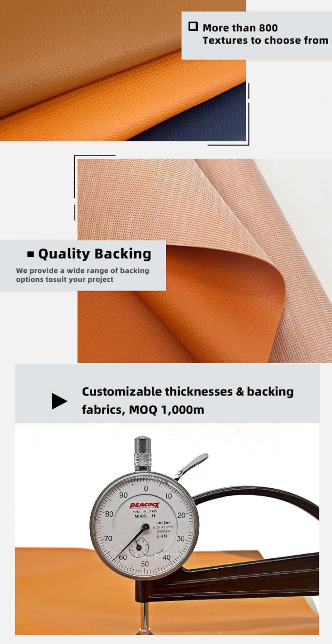 Wholesale Embossed Litchi PVC Knitting Waterproof Artificial Synthetic Leather for Sofa Chair Furniture Faux Leather Material 5