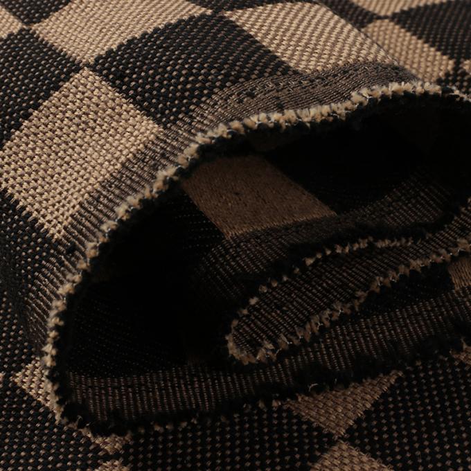 1.0mm Thick Linen Plaid Flax Fabric Waterproof Stretch Flocked Outdoor for Sofa Bag Car Seat Belt Faux Leather Woven Backing 7