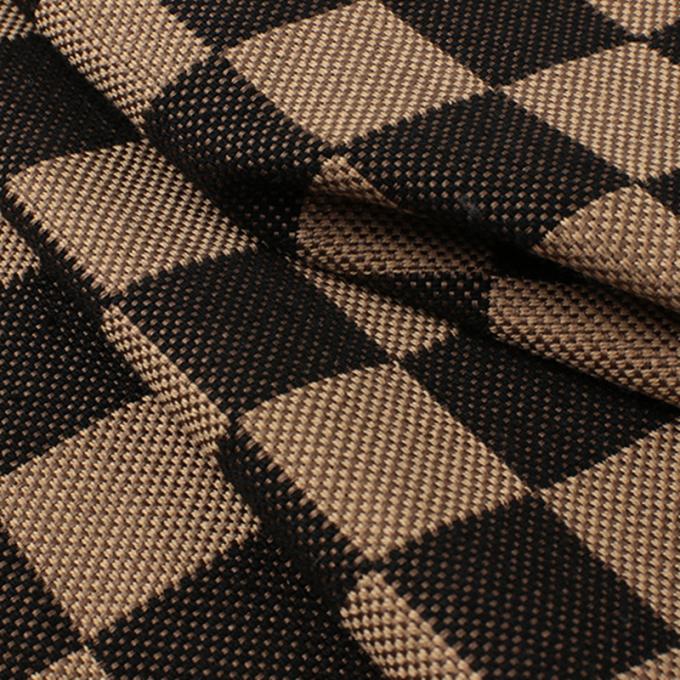 1.0mm Thick Linen Plaid Flax Fabric Waterproof Stretch Flocked Outdoor for Sofa Bag Car Seat Belt Faux Leather Woven Backing 9
