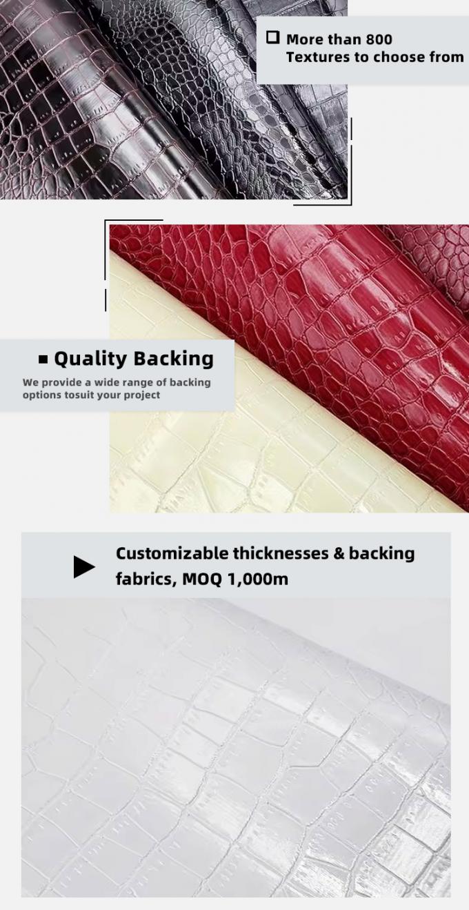 Embossed PVC Crocodile Textured Faux Leather Brightly Colored Synthetic Leather for Shoes Bags Furniture Craft Materials 5