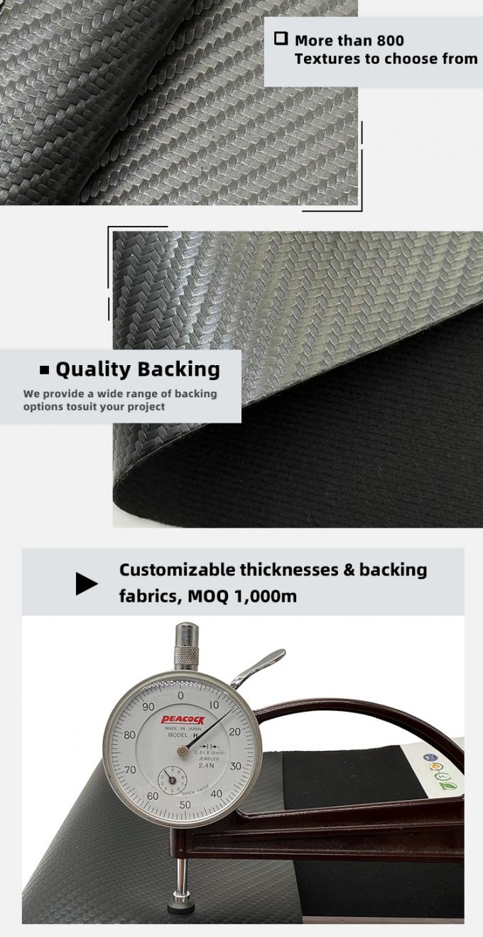 1.1mm Thick Carbon Fiber PVC Synthetic Leather Embossed Faux Leather Material for Upholstery Car Backpack Wallet Bag Belt Sofa 5