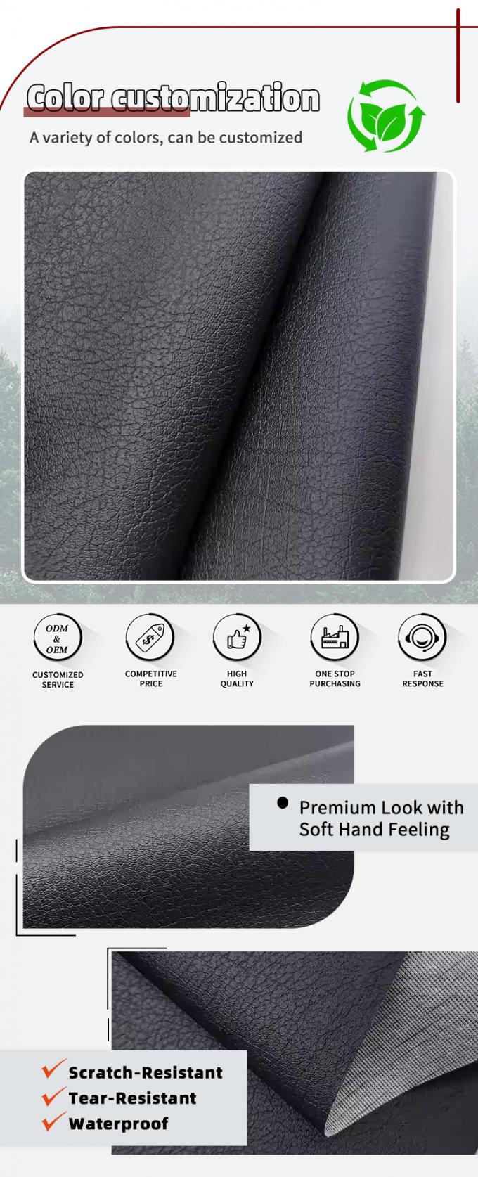 Abrasion-Resistant PVC Leather for Furniture Upholstery 140cm Wide 4