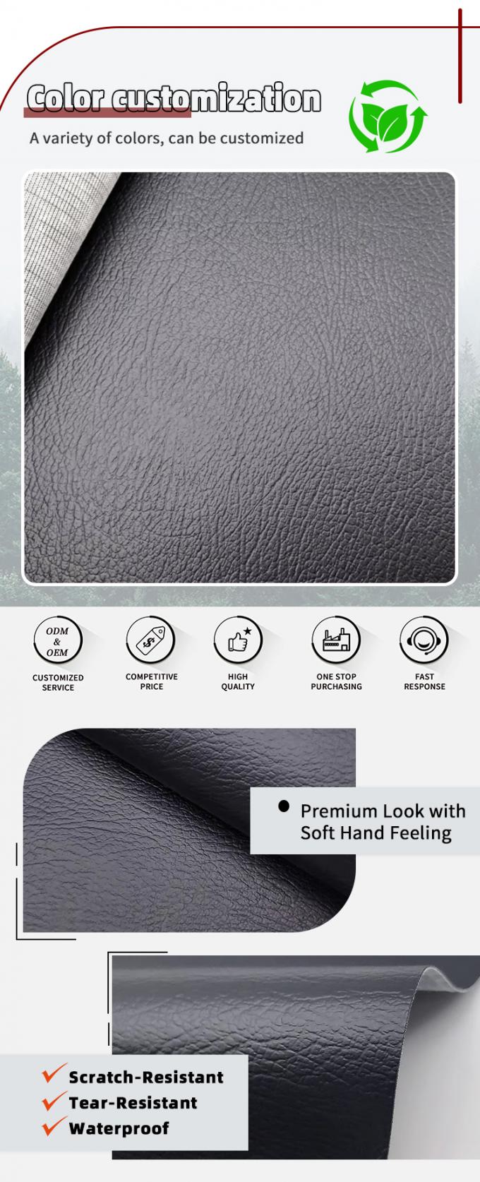 Abrasion-Resistant PVC Leather for Furniture Upholstery 140cm Wide 4