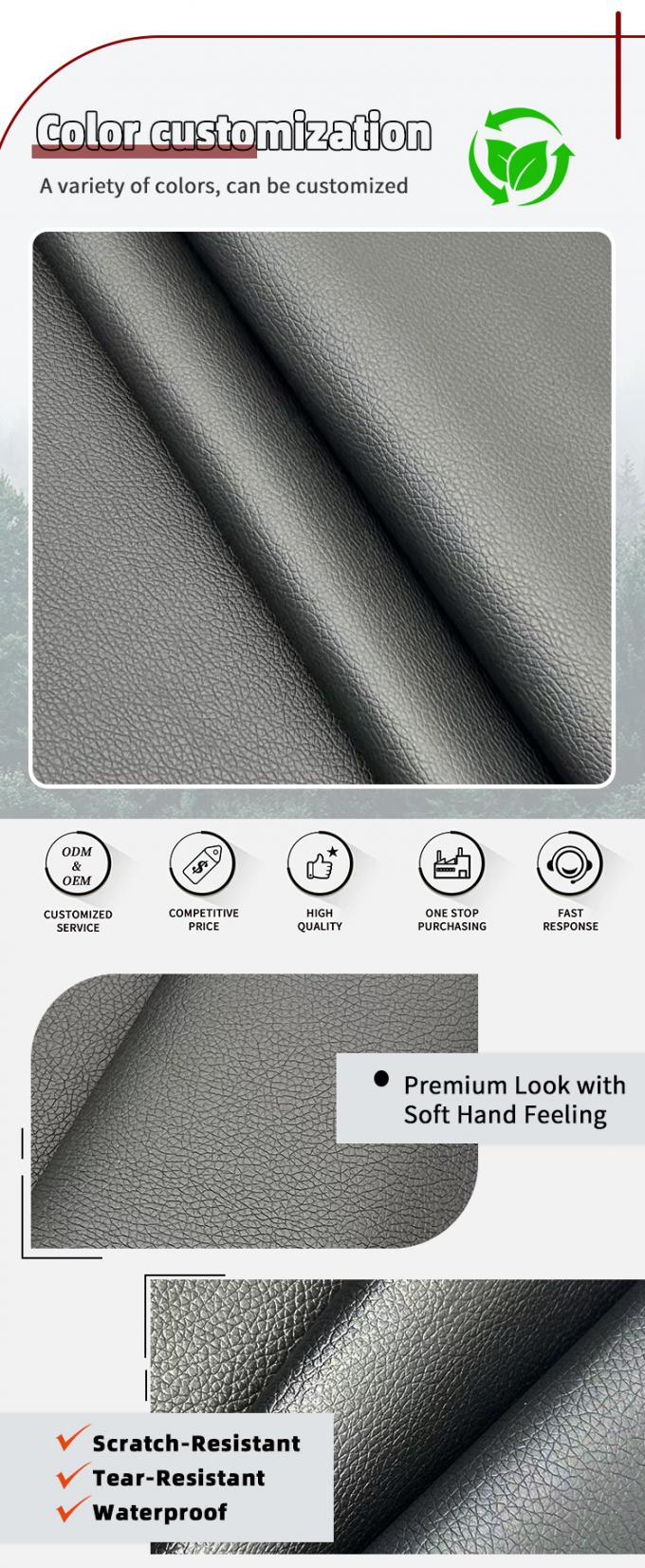 PVC Leather for Furniture 0.6mm Thick Abrasion-Resistant Embossed 4
