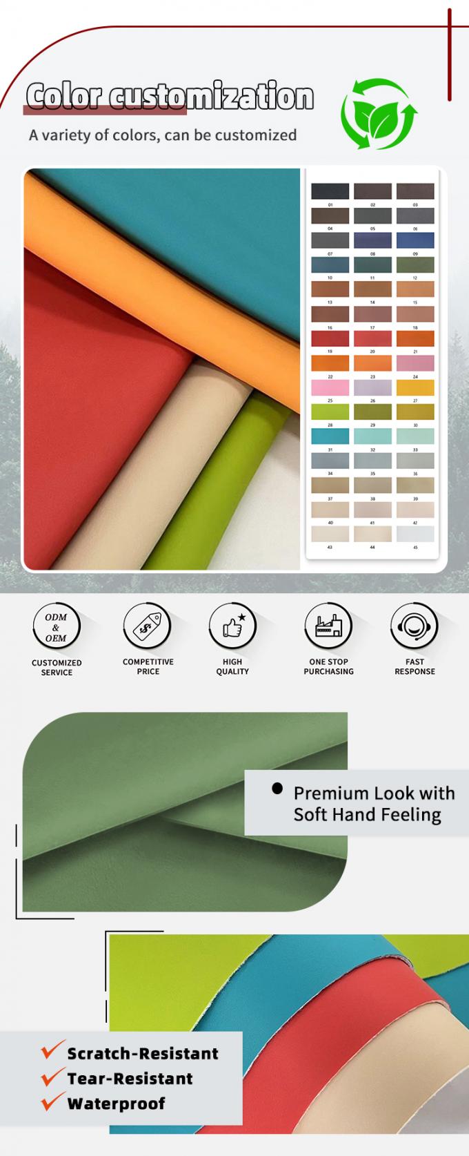 PVC Synthetic Leather Fabric for Furniture Upholstery 54" Wide 4