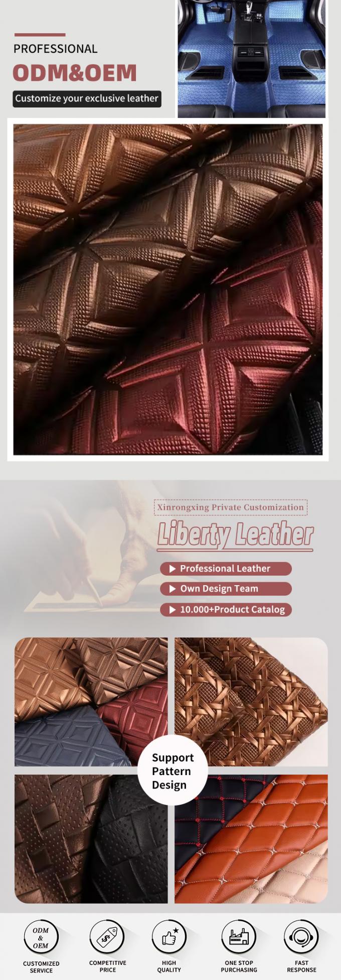 PVC Grain Pattern Synthetic Leather Fabric for Car Seats and Furniture 4