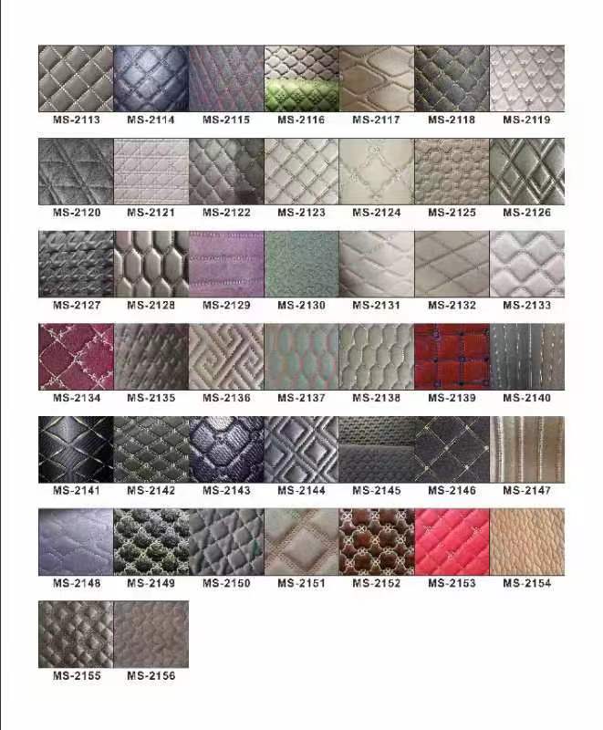 Custom PVC Rhomb Embroidery Quilted Pearly Synthetic Leather Needle Punch Foam for Car Seat Cover Sofa Faux Leather Fabric 4
