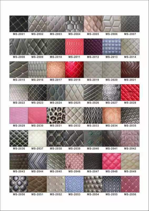 Custom PVC Rhomb Embroidery Quilted Pearly Synthetic Leather Needle Punch Foam for Car Seat Cover Sofa Faux Leather Fabric 5