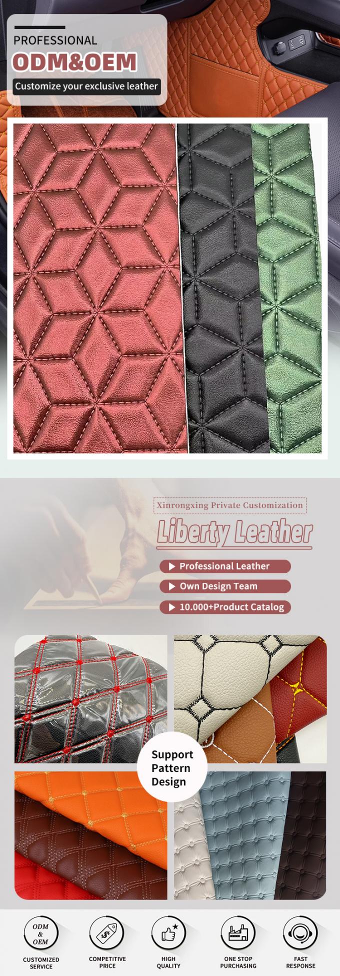 Custom PVC Diamond Embroidery Quilted Pearly Synthetic Leather Needle Punch Foam for Car Seat Cover Sofa Faux Leather Fabric 8