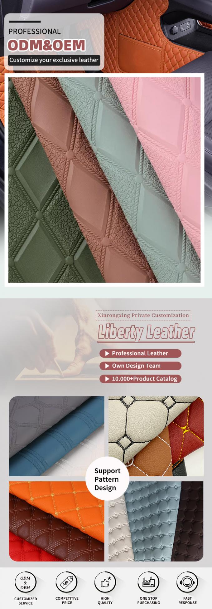 PVC Rhombus Embossed Style Artificial Synthetic Leather for Car Foot Car Seats Sofa Decorate Bag Faux Leather Fabric 4
