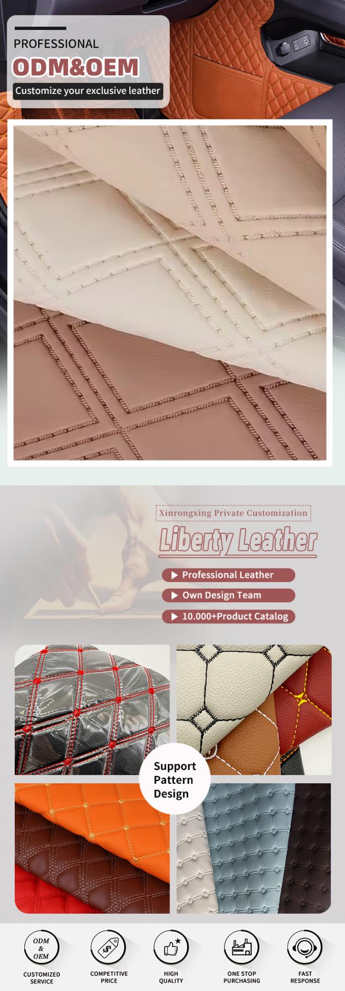 PVC Imitation Embroidery Rhombus Artificial Synthetic Leather for Car Foot Car Seats Sofa Decorate Bag Faux Leather Fabric 4