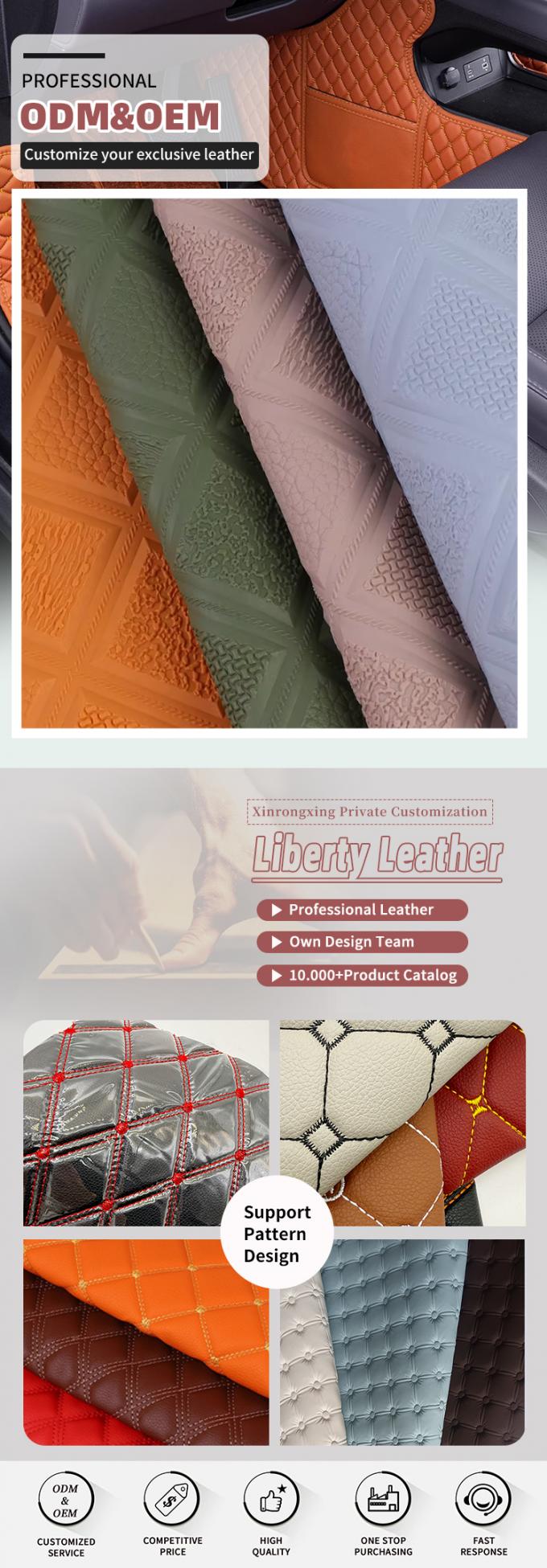 PVC Antiskid Rhombus Embossed Style Artificial Synthetic Leather for Car Foot Car Seats Sofa Decorate Bag Faux Leather Fabric 4