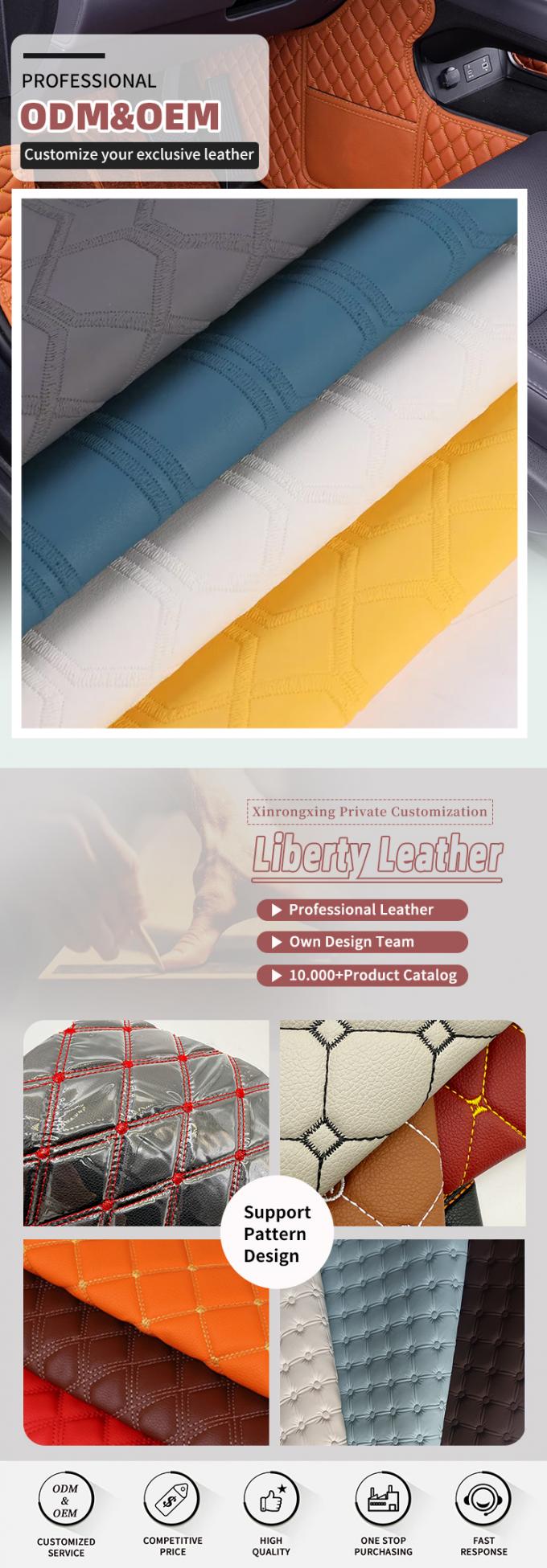 PVC Imitation Embroidery Hexagon Artificial Synthetic Leather for Car Foot Car Seats Sofa Decorate Bag Faux Leather Fabric 4