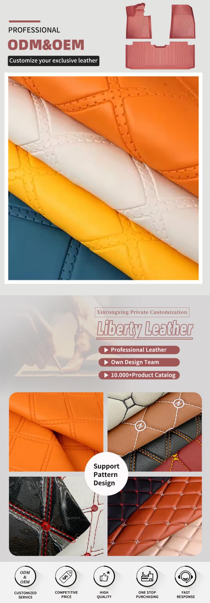 PVC Rhombus Punching Embossed Style Artificial Synthetic Leather for Car Foot Car Seats Sofa Decorate Bag Faux Leather Fabric 4