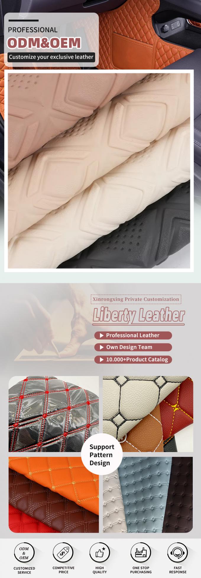 PVC Diamond Punching Embossed Style Artificial Synthetic Leather for Car Foot Car Seats Sofa Decorate Bag Faux Leather Fabric 4