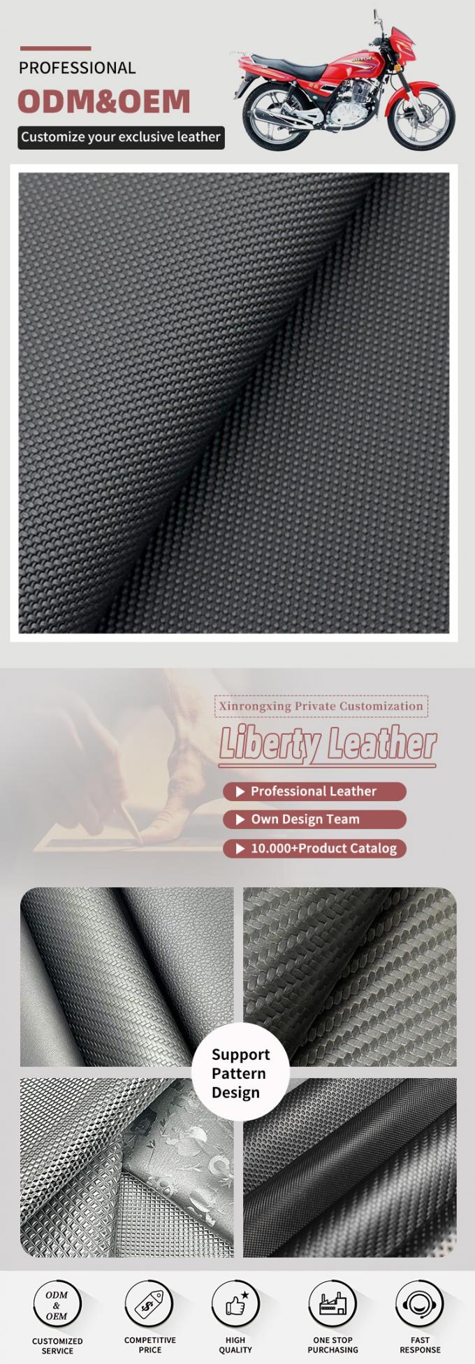 Embossed PVC 0.7/0.9mm Synthetic Leather 4-Way Stretch Faux Leather Materials for Motorcycle Bicycle Seat Cover Furniture Car 4