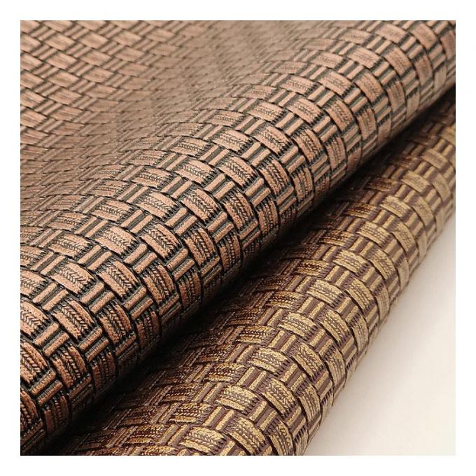 Wholesale Pvc Antique Brass Weave Pattern Artificial Synthetic Leather Packaging Wallet Box Shoes Notebook Faux Leather Fabric 12