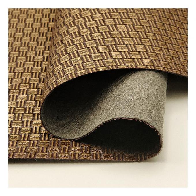 Wholesale Pvc Antique Brass Weave Pattern Artificial Synthetic Leather Packaging Wallet Box Shoes Notebook Faux Leather Fabric 15