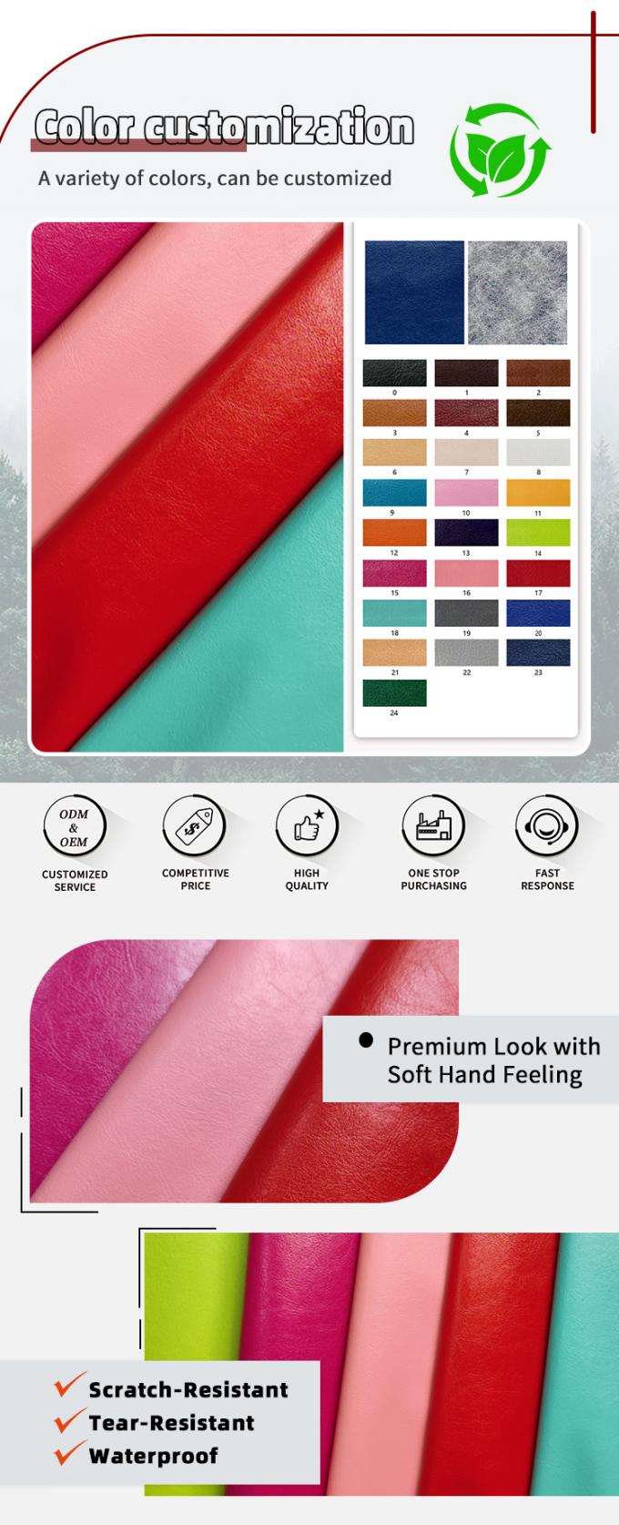 Pvc R64 Grain Synthetic Leather Wallet Case Shoes Notebook Leather Fabric 4