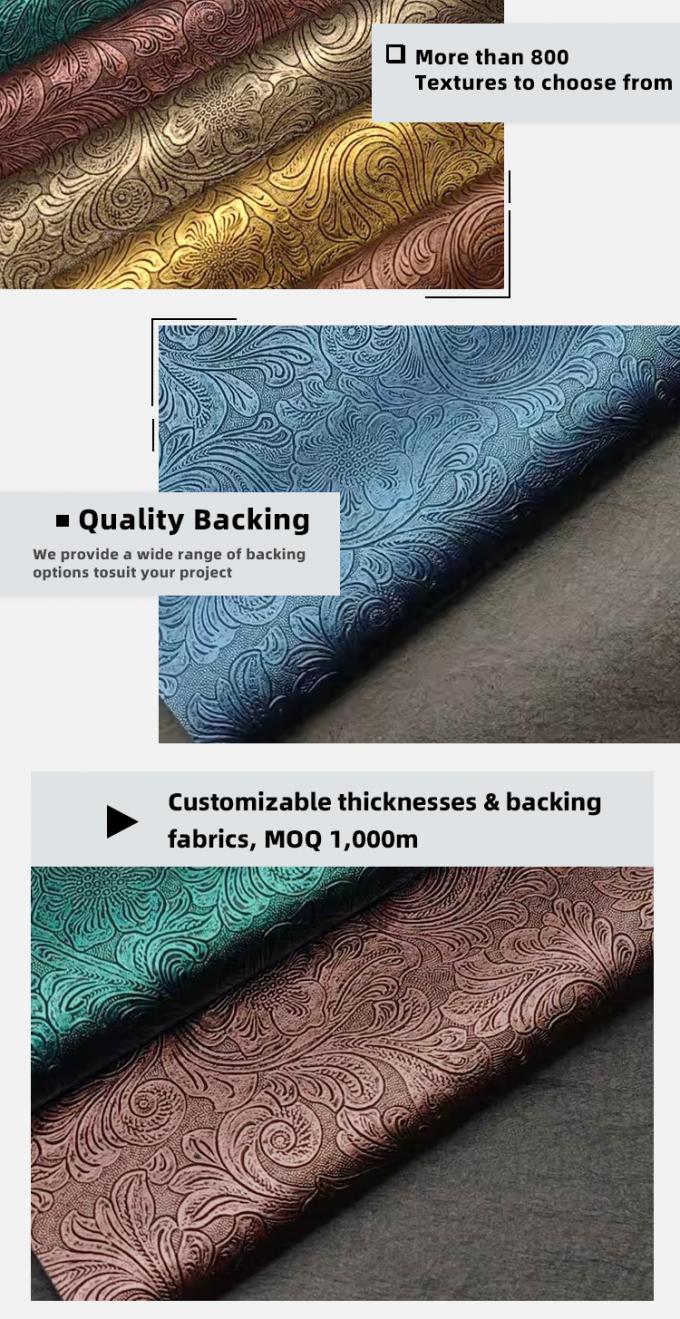 Embossed PVC Flower Pattern Synthetic Leather for Wallet Boxes Shoes Notebooks Decorative Bags-Durable Faux Leather Materials 5