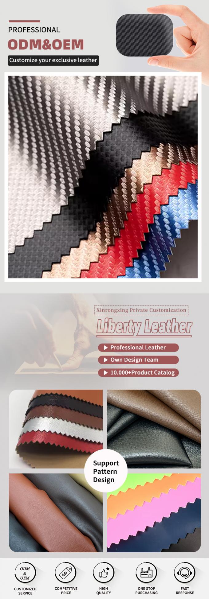 Elastic PU Carbon Fiber Synthetic Leather Faux Leather for Clothing Bags Phone Shell Sleeve Box Faux Leather Fabric 4