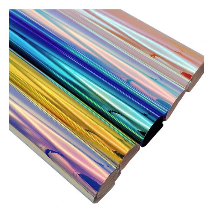 Rainbow Pu Holographic Metallic Colorful Mirror Leather Synthetic Artificial Faux Shoes Case Handbag Notebook Leather Fabric 6