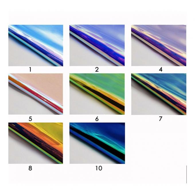 Rainbow Pu Holographic Metallic Colorful Mirror Leather Synthetic Artificial Faux Shoes Case Handbag Notebook Leather Fabric 14