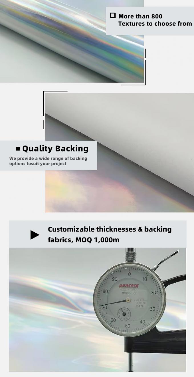 Rainbow Pu Holographic Laser Film Mirror Leather Synthetic Artificial Faux Leather Shoes Vanity Case Handbag Leather Fabric 5