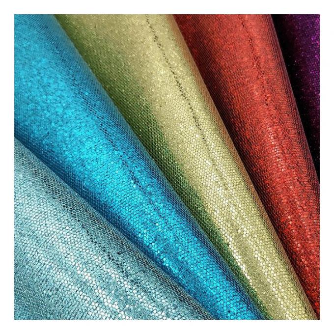 Wholesale Mesh Glitter Fabric Synthetic Artificial Faux Leather Shoes Phone Shell Vanity Case Handbag Notebook Leather Fabric 12