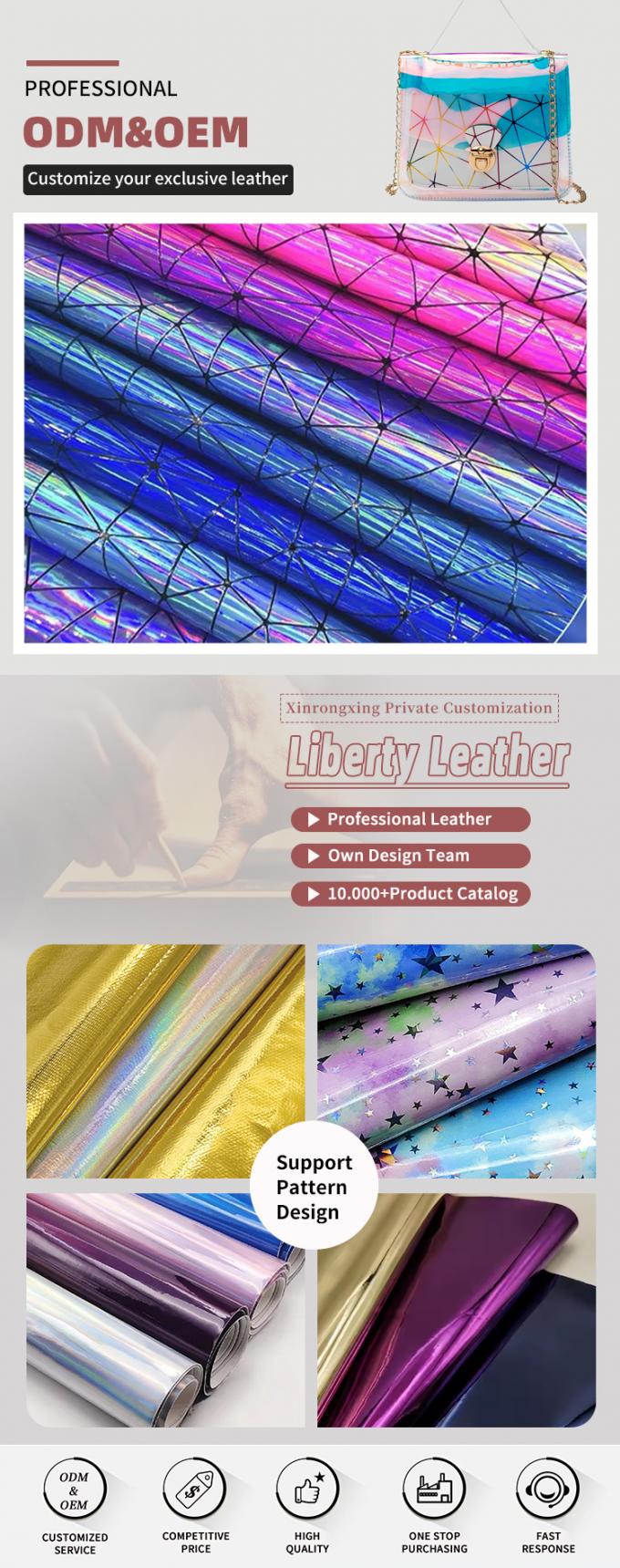 Special PU Laser Mirror Triangulation Synthetic Leather Luggage Handbag Shoes Cosmetic Bag Leather Fabric 4