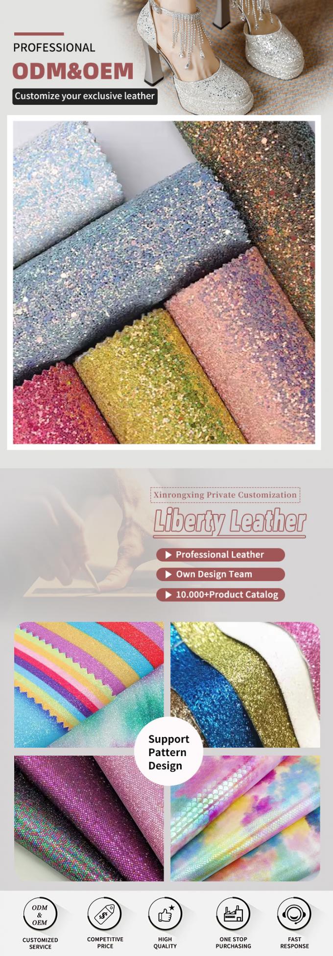 Elastic PU Sparkly Shiny Chunky Hexagon Glitter Fabric Synthetic Leather for Shoes Bags Bow Crafts Hat Faux Leather Fabric 4