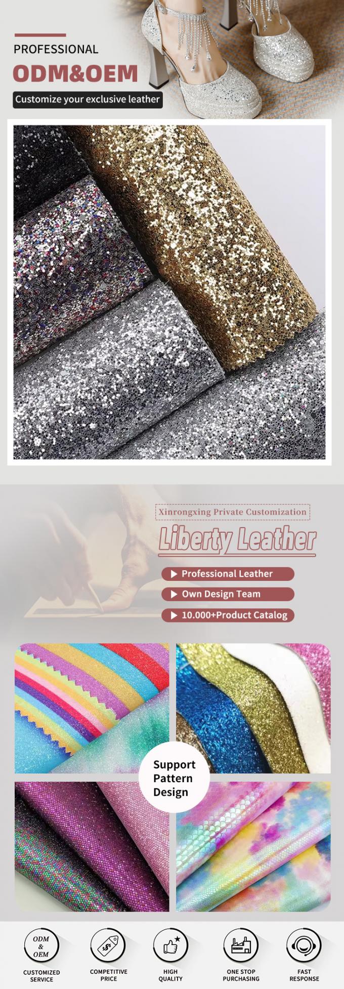 Elastic PU Sparkly Shiny Hexagon Glitter Fabric Synthetic Leather for Shoes Bags Bow Crafts Hat Faux Leather Fabric 4