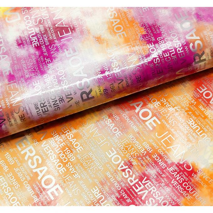 PU Rainbow Letter Print Magazine Design Synthetic Leather Waterproof Faux Leather Fabric for Luggage Bag Cosmetic Furniture/Sofa 6