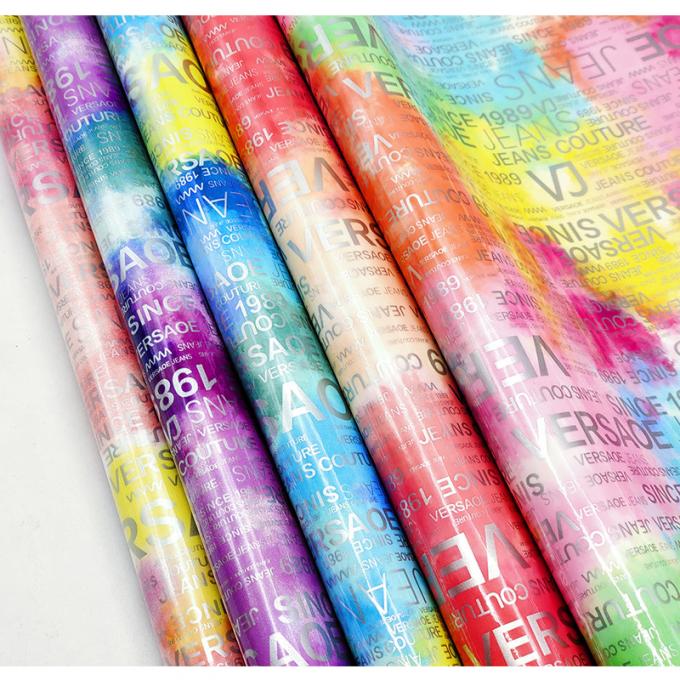 PU Rainbow Letter Print Magazine Design Synthetic Leather Waterproof Faux Leather Fabric for Luggage Bag Cosmetic Furniture/Sofa 8