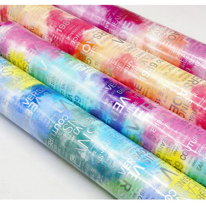 PU Rainbow Letter Print Magazine Design Synthetic Leather Waterproof Faux Leather Fabric for Luggage Bag Cosmetic Furniture/Sofa 9