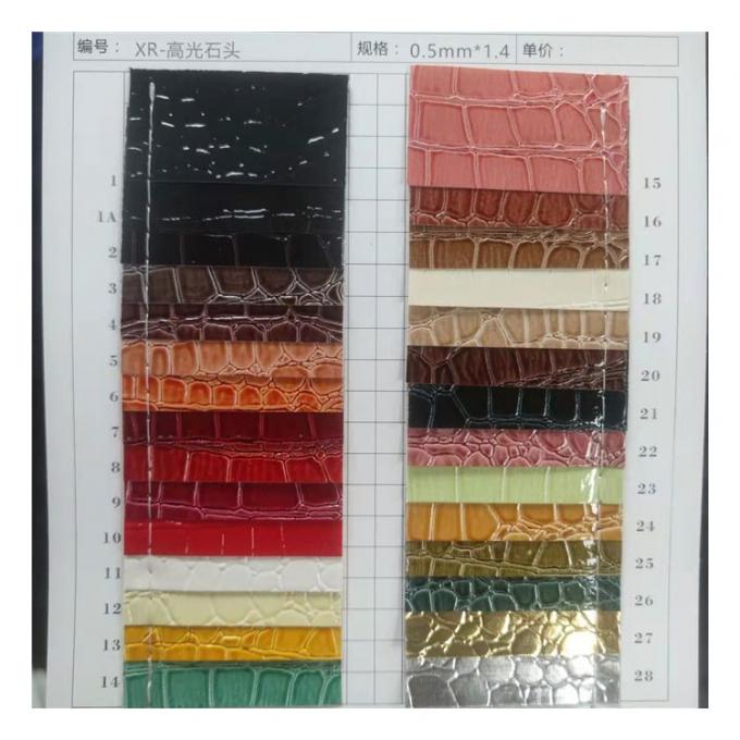 High Gloss Stone Pattern Pvc Synthetic Leather Animal Pattern Shoes Bags and Bags Faux Leather Fabric 16