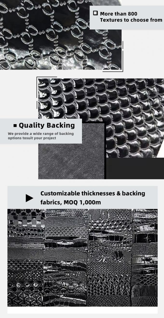 High-Gloss PVC Crocodile Embossed Woven Grain Geometry Animal for Shoe Bag Decor Synthetic Artificial Leather Fabric for Crafts 5