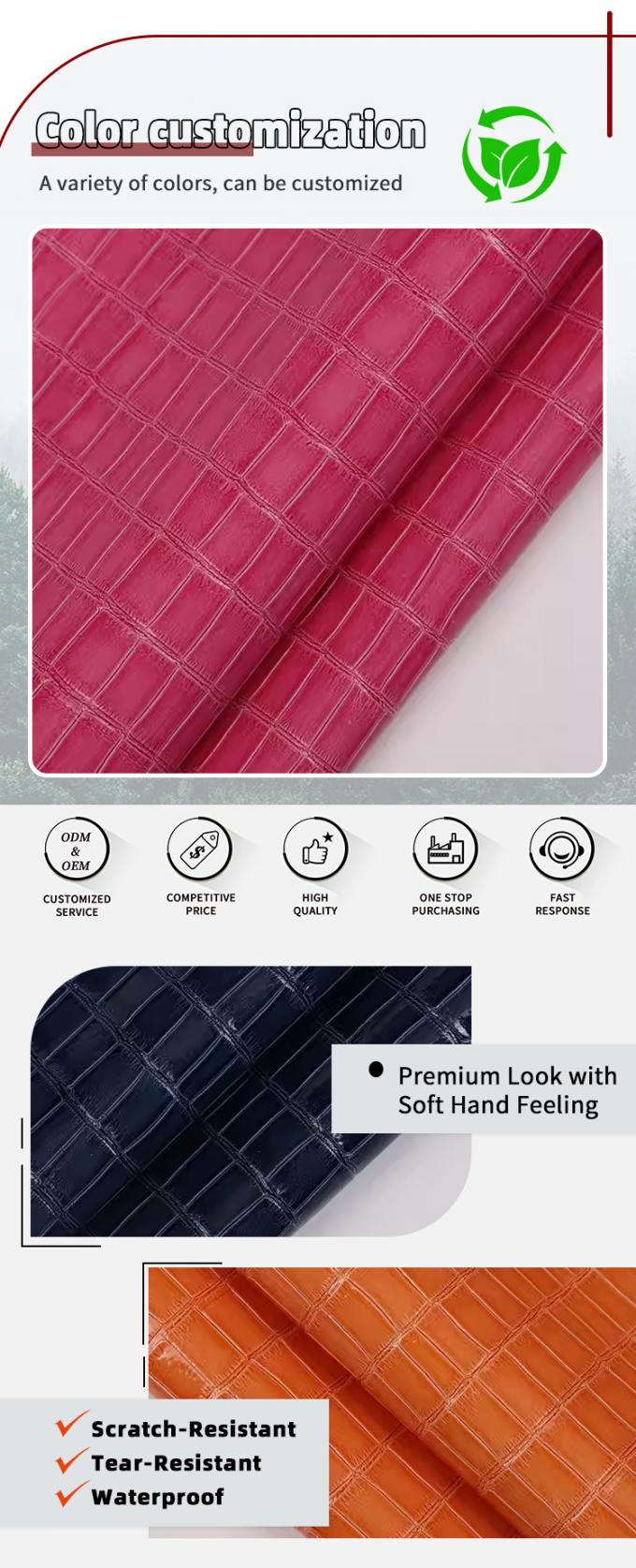 High-gloss PVC Bamboo Pattern Grain Artificial Synthetic Leather Decorate Shoes Bags Box Faux Leather Fabric 4