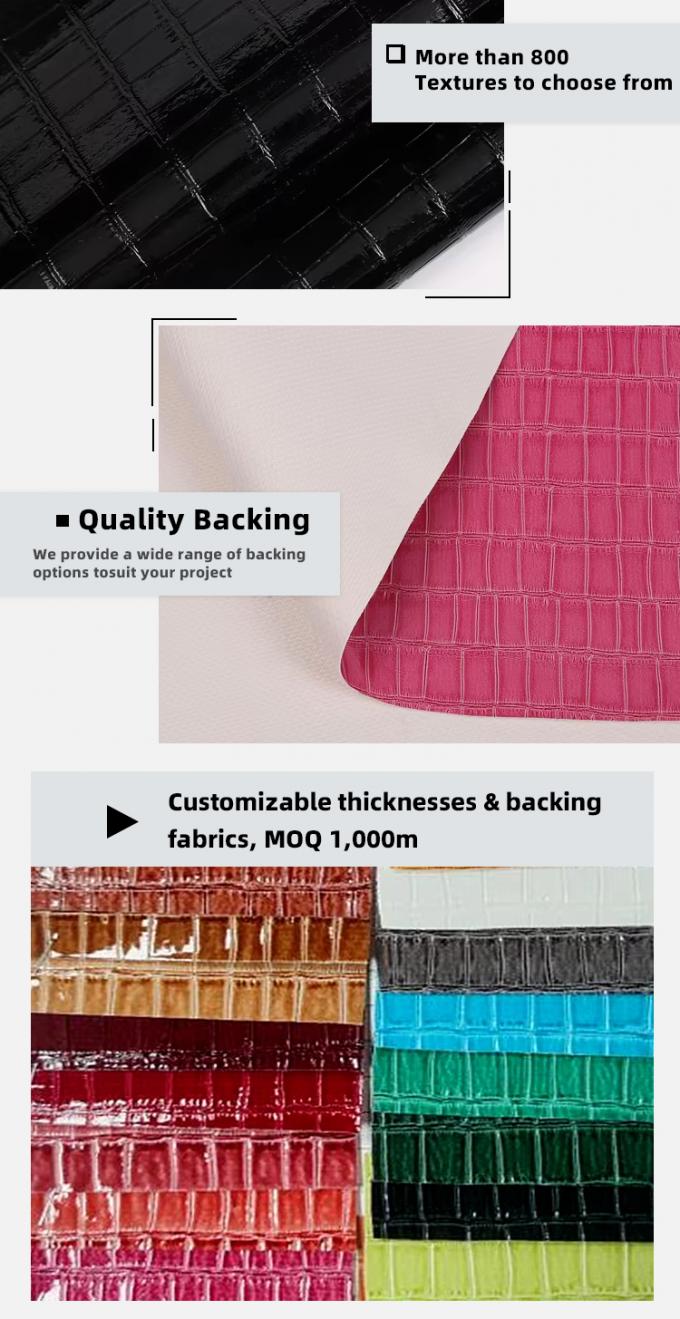 High-gloss PVC Bamboo Pattern Grain Artificial Synthetic Leather Decorate Shoes Bags Box Faux Leather Fabric 5