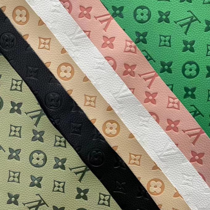 Customize PU Vinyl Fashion Color Change Embossed Synthetic Leather for Shoe Bag Table Mat Faux Leather Fabric 16
