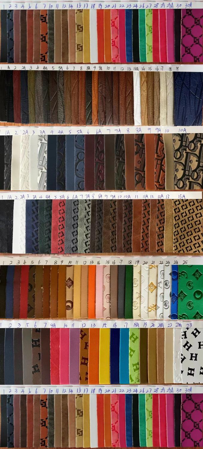 Customize PU Vinyl Fashion Color Change Embossed Synthetic Leather for Shoe Bag Table Mat Faux Leather Fabric 19