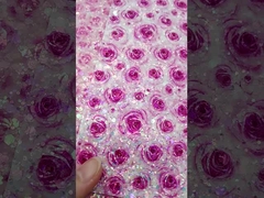 Printed Pink Valentine'S Day Rose Flower Gretel PU Leather Imitation Cotton Velvet Bottom fabric
